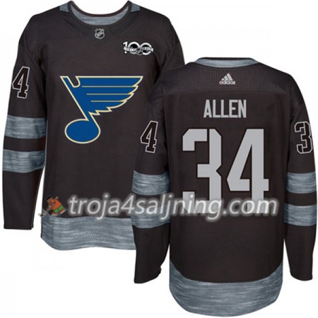 St. Louis Blues tröja Jake Allen 34 1917-2017 100th Anniversary Adidas Svart Authentic - NHL Tröjor Herr